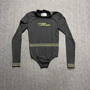 Loner Stoner Long Sleeve Bodysuit Women's Medium Black/Gold Stretch Unique Rare